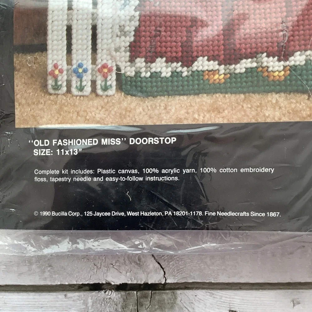 Bucilla Plastic Canvas Kit - Old Fashioned Miss Doorstop‎ 11x13